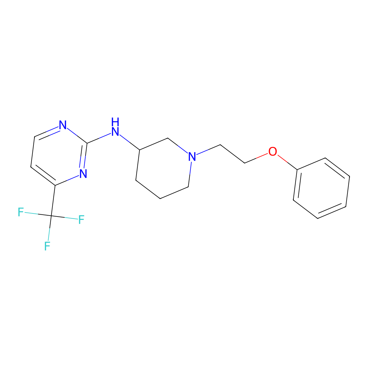 N-[1-(2-phenoxyethyl)piperidin-3-yl]-4-(trifluoromethyl)pyrimidin-2-amine molecular structure, CAS 3030866-10-2