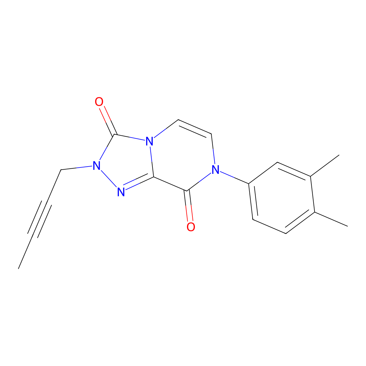 2-(but-2-yn-1-yl)-7-(3,4-dimethylphenyl)-2H,3H,7H,8H-[1,2,4]triazolo[4,3-a]pyrazine-3,8-dione molecular structure, CAS 3030866-28-2