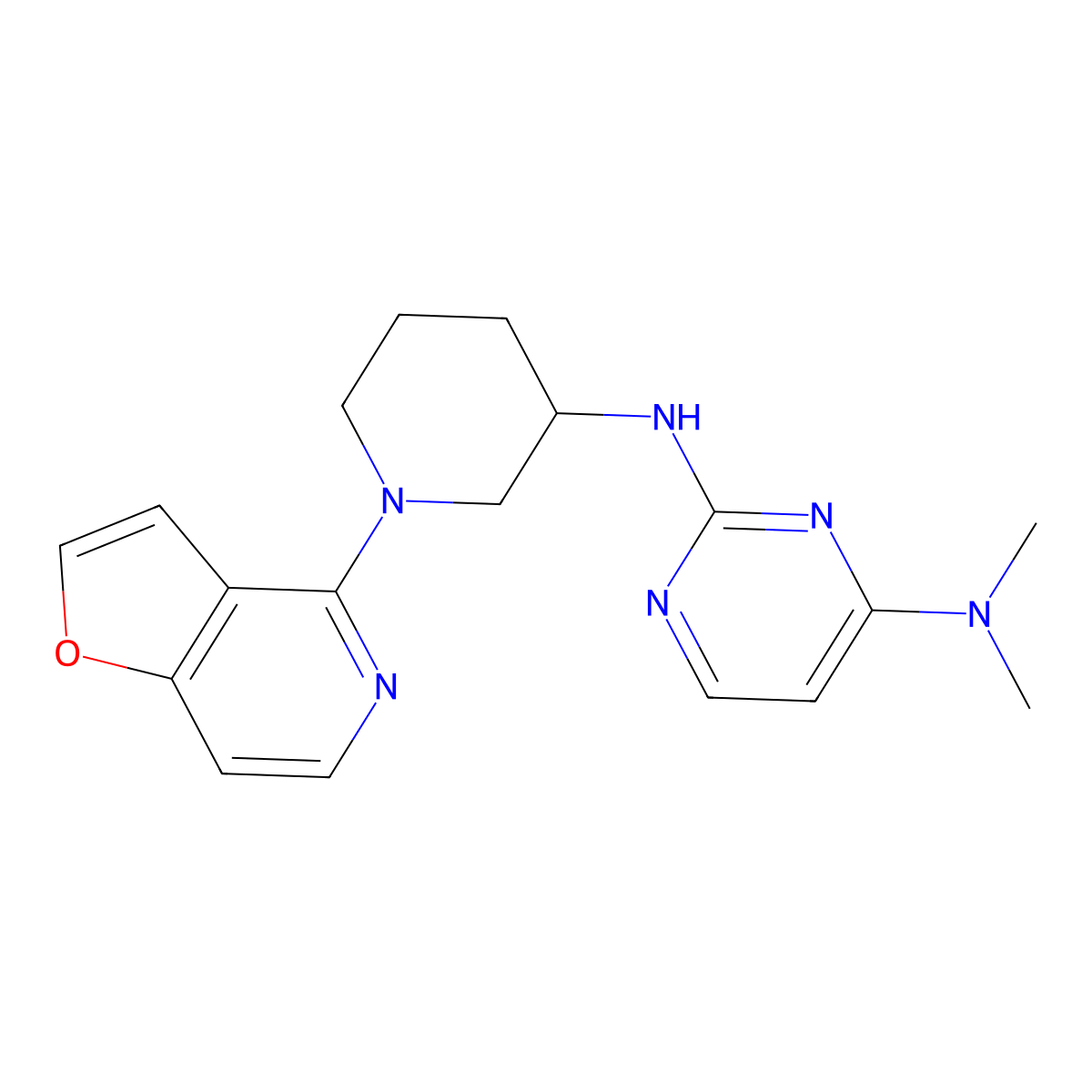N2-(1-{furo[3,2-c]pyridin-4-yl}piperidin-3-yl)-N4,N4-dimethylpyrimidine-2,4-diamine molecular structure, CAS 3030866-31-7