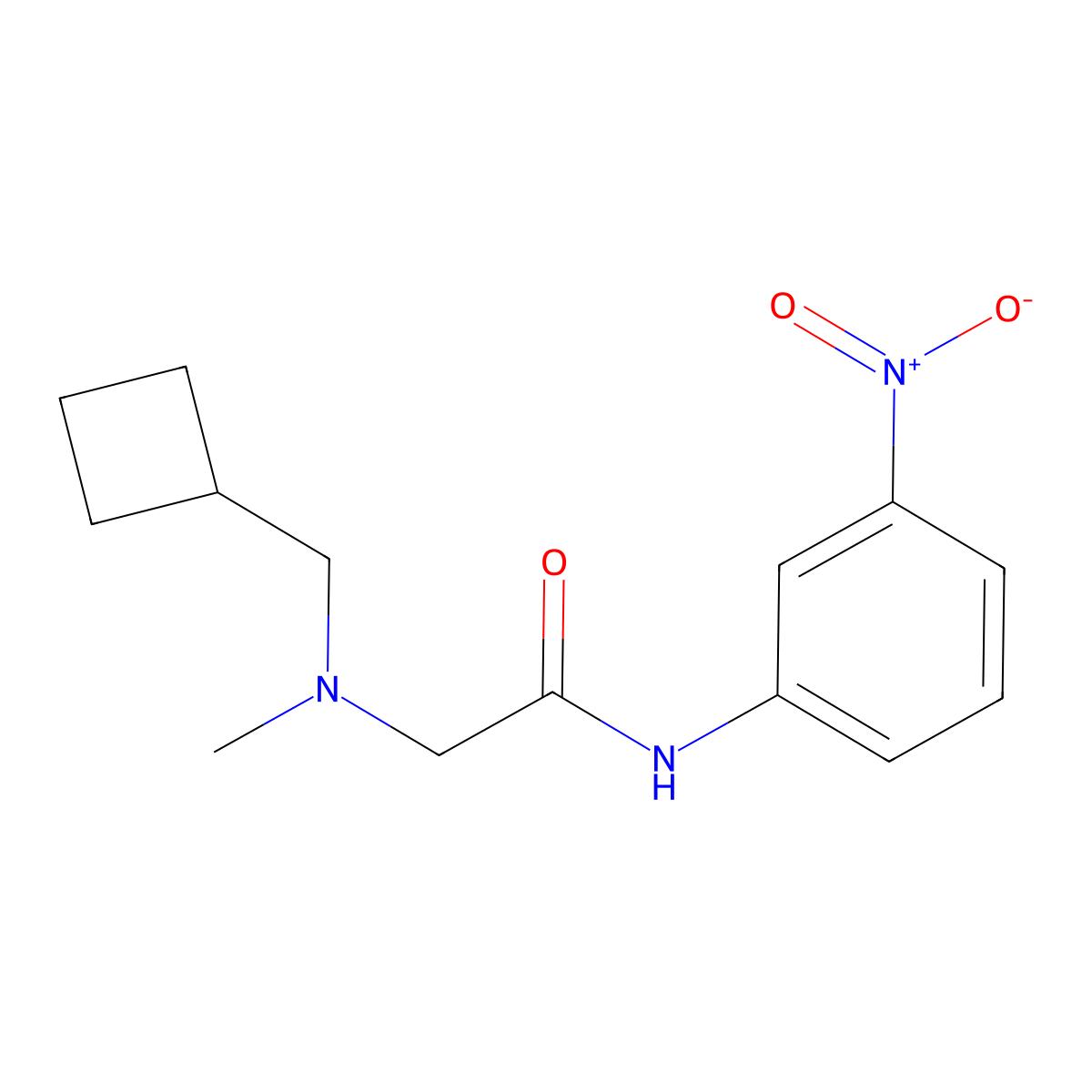 2-[(cyclobutylmethyl)(methyl)amino]-N-(3-nitrophenyl)acetamide molecular structure, CAS 3030866-37-3