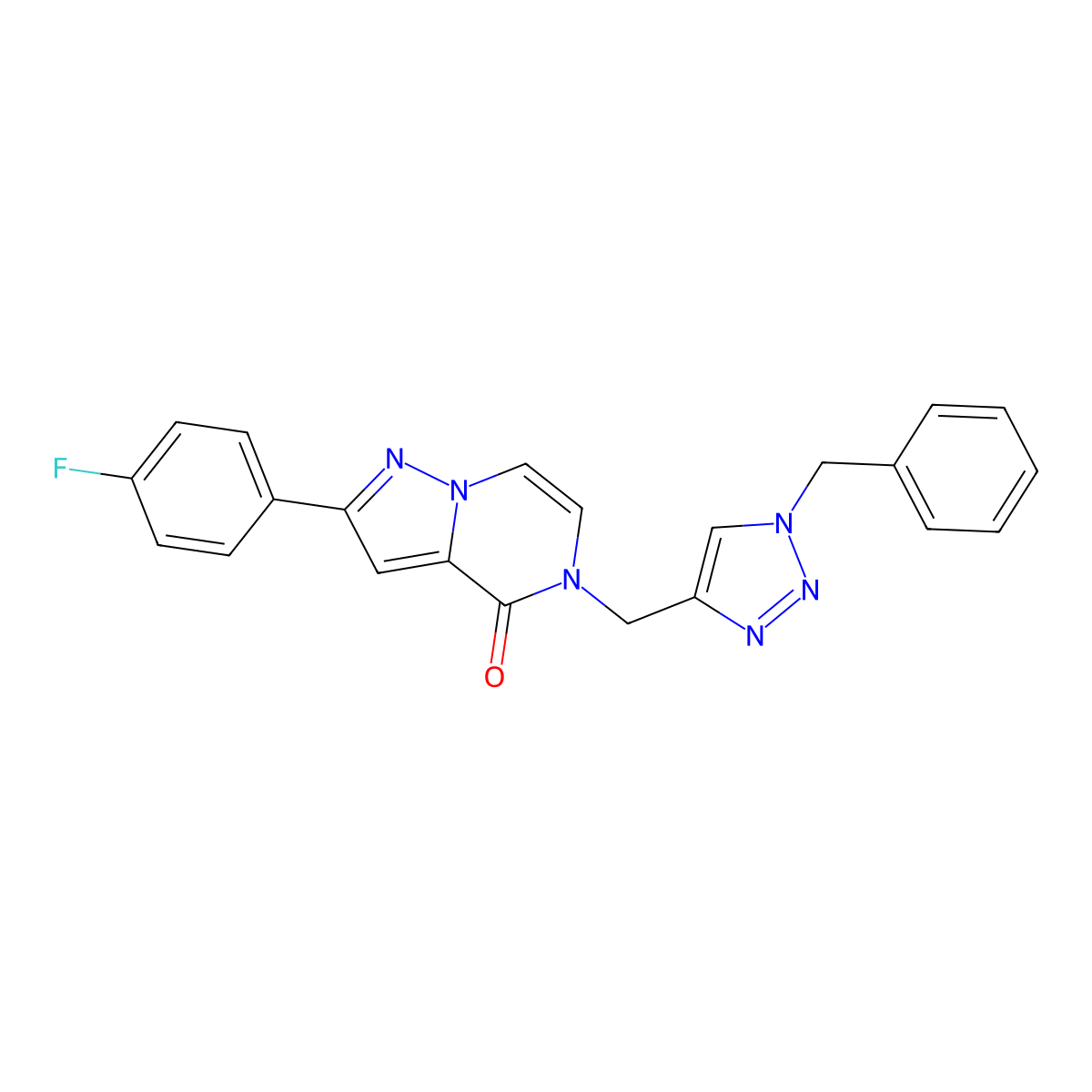 5-[(1-benzyl-1H-1,2,3-triazol-4-yl)methyl]-2-(4-fluorophenyl)-4H,5H-pyrazolo[1,5-a]pyrazin-4-one molecular structure, CAS 3030866-52-2