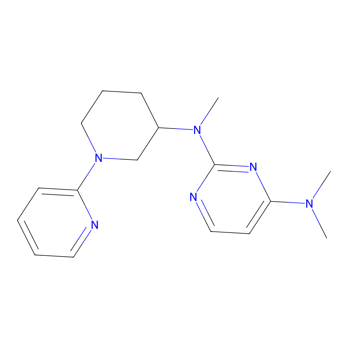 N2,N4,N4-trimethyl-N2-[1-(pyridin-2-yl)piperidin-3-yl]pyrimidine-2,4-diamine molecular structure, CAS 3030866-54-4