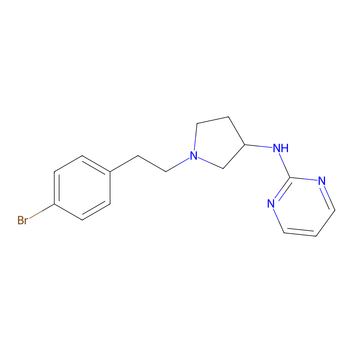N-{1-[2-(4-bromophenyl)ethyl]pyrrolidin-3-yl}pyrimidin-2-amine molecular structure, CAS 3030866-68-0
