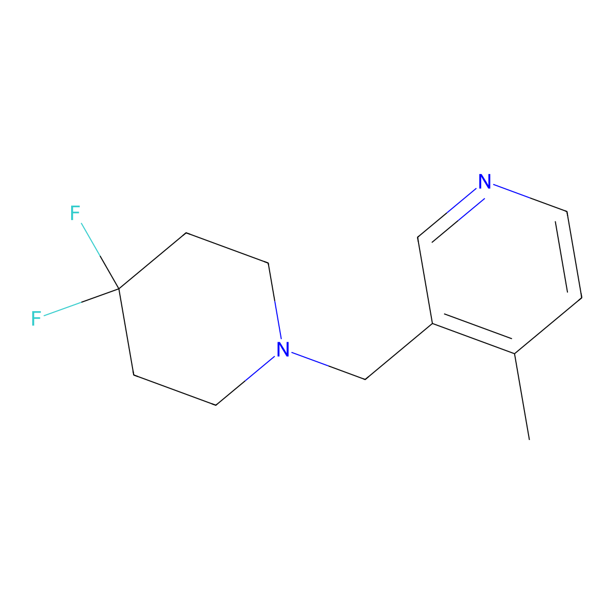 3-[(4,4-Difluoropiperidin-1-yl)methyl]-4-methylpyridine molecular structure, CAS 3030866-83-9
