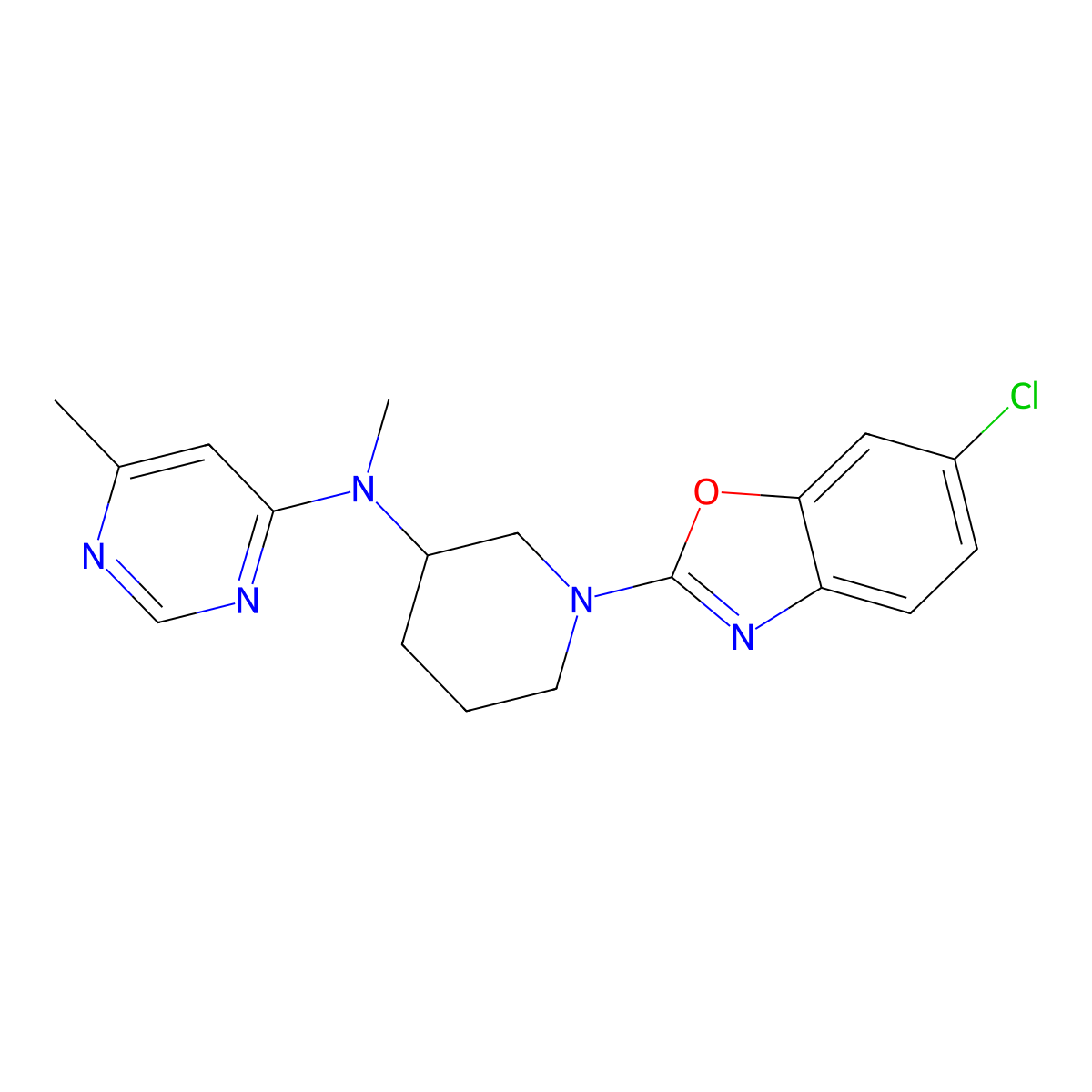 N-[1-(6-chloro-1,3-benzoxazol-2-yl)piperidin-3-yl]-N,6-dimethylpyrimidin-4-amine molecular structure, CAS 3030866-85-1