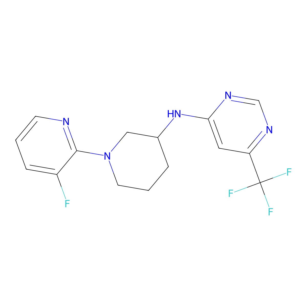 N-[1-(3-fluoropyridin-2-yl)piperidin-3-yl]-6-(trifluoromethyl)pyrimidin-4-amine molecular structure, CAS 3030866-94-2