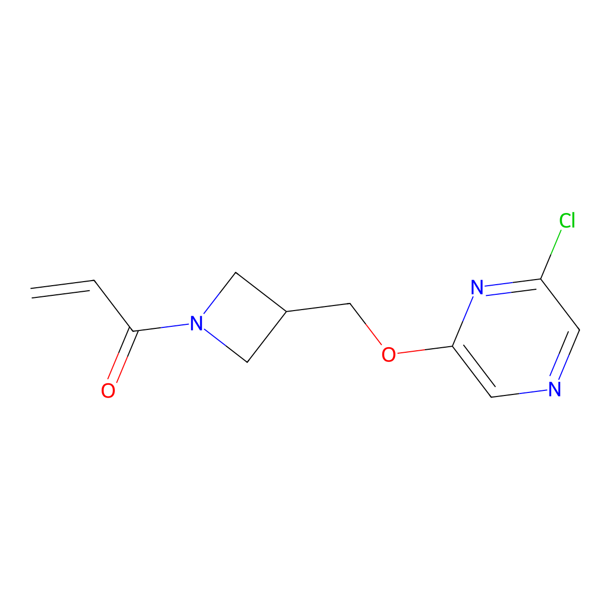 1-(3-{[(6-Chloropyrazin-2-yl)oxy]methyl}azetidin-1-yl)prop-2-en-1-one molecular structure, CAS 3030866-95-3
