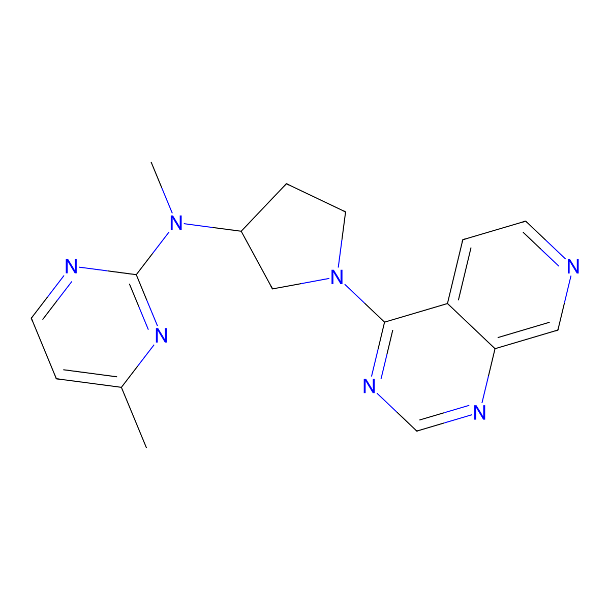N,4-dimethyl-N-(1-{pyrido[3,4-d]pyrimidin-4-yl}pyrrolidin-3-yl)pyrimidin-2-amine molecular structure, CAS 3030867-08-1