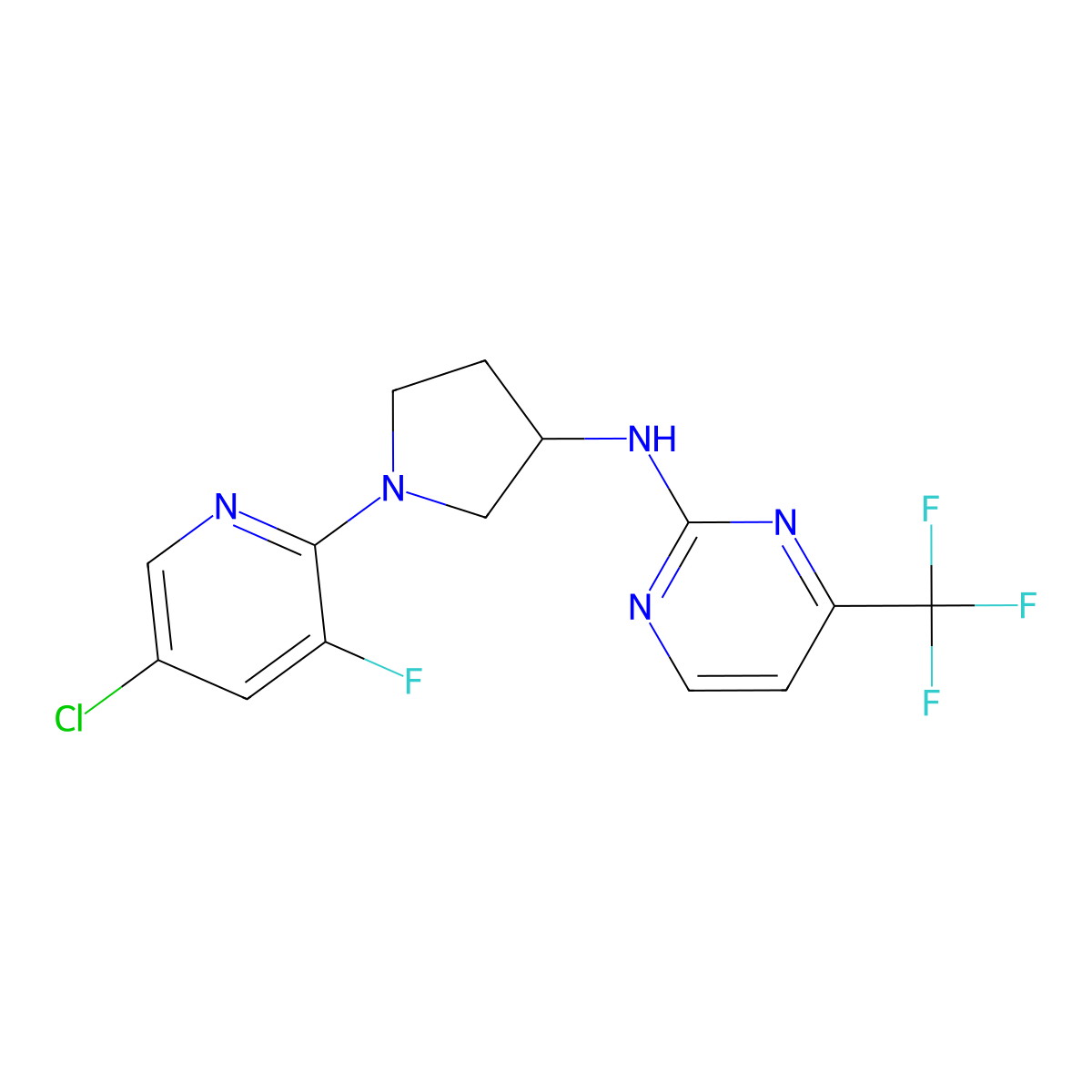 N-[1-(5-chloro-3-fluoropyridin-2-yl)pyrrolidin-3-yl]-4-(trifluoromethyl)pyrimidin-2-amine molecular structure, CAS 3030867-15-0