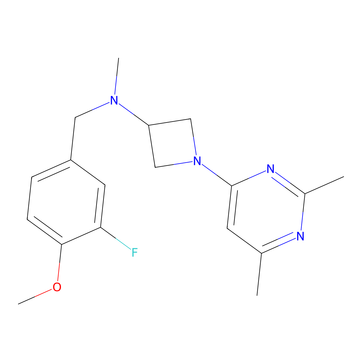 1-(2,6-dimethylpyrimidin-4-yl)-N-[(3-fluoro-4-methoxyphenyl)methyl]-N-methylazetidin-3-amine molecular structure, CAS 3030867-24-1