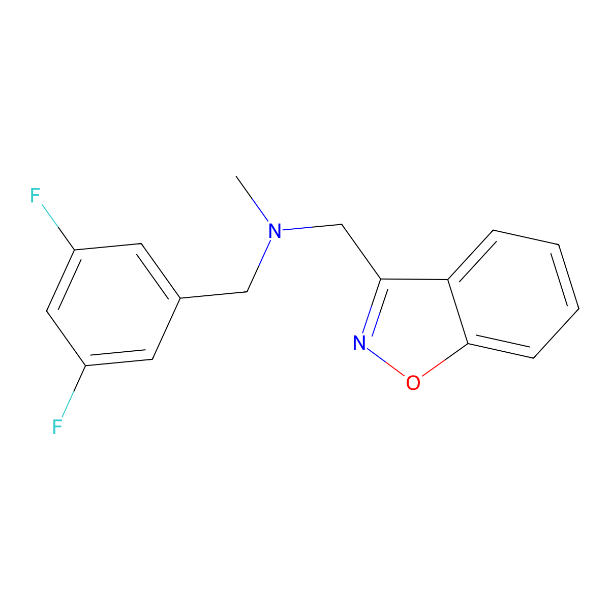 [(1,2-Benzoxazol-3-yl)methyl][(3,5-difluorophenyl)methyl]methylamine molecular structure, CAS 3030867-26-3