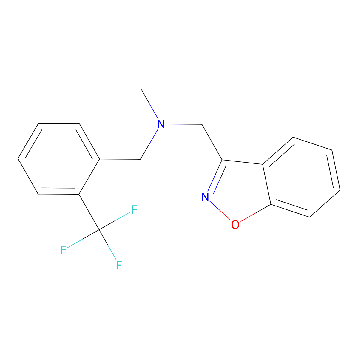 [(1,2-Benzoxazol-3-yl)methyl](methyl){[2-(trifluoromethyl)phenyl]methyl}amine molecular structure, CAS 3030867-34-3