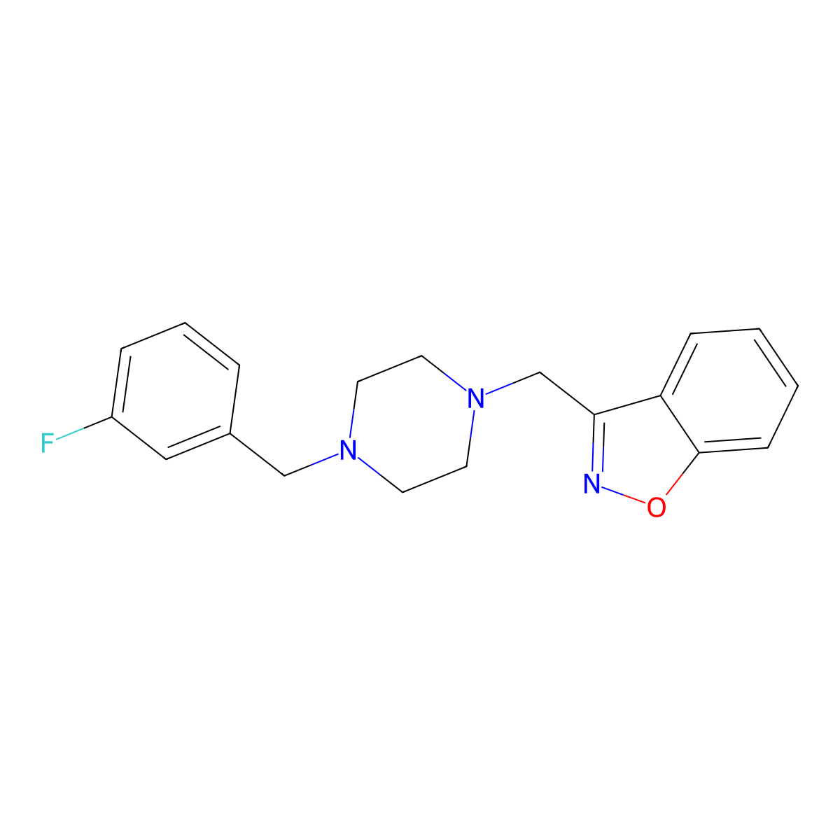 3-({4-[(3-Fluorophenyl)methyl]piperazin-1-yl}methyl)-1,2-benzoxazole molecular structure, CAS 3030867-39-8