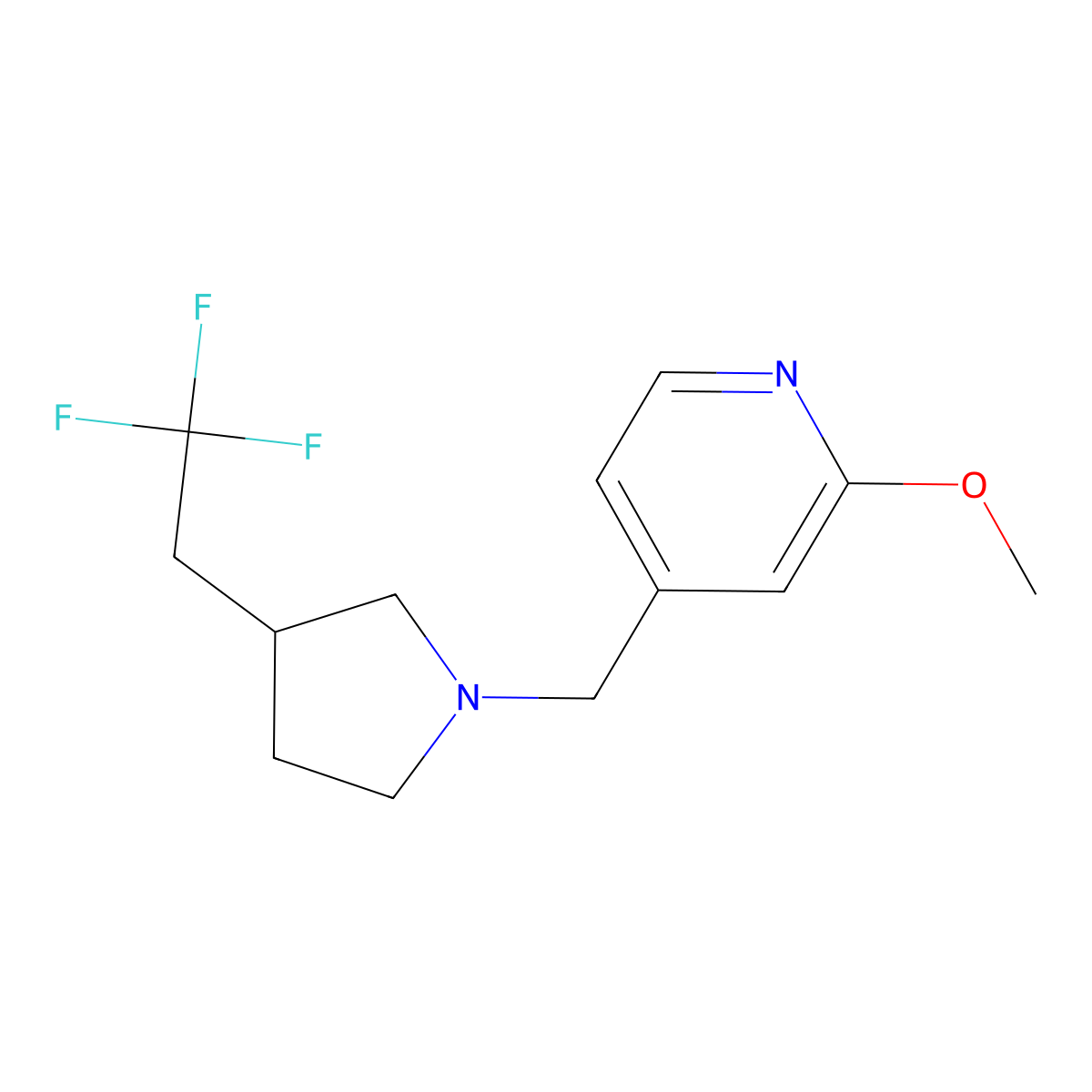 2-Methoxy-4-{[3-(2,2,2-trifluoroethyl)pyrrolidin-1-yl]methyl}pyridine molecular structure, CAS 3030868-09-5