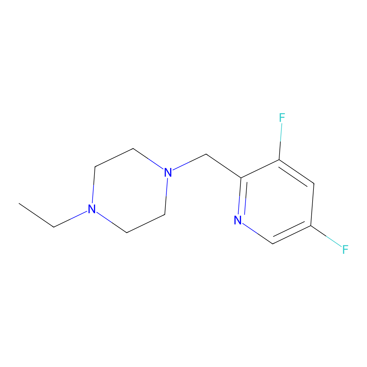 1-[(3,5-Difluoropyridin-2-yl)methyl]-4-ethylpiperazine molecular structure, CAS 3030868-17-5