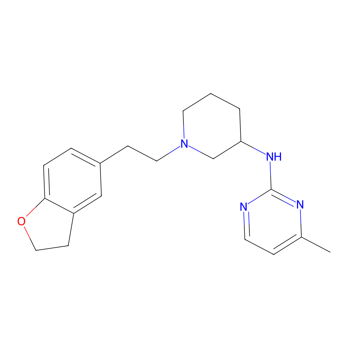 N-{1-[2-(2,3-dihydro-1-benzofuran-5-yl)ethyl]piperidin-3-yl}-4-methylpyrimidin-2-amine molecular structure, CAS 3030868-29-9