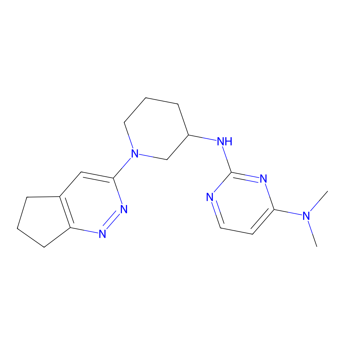 N2-(1-{5H,6H,7H-cyclopenta[c]pyridazin-3-yl}piperidin-3-yl)-N4,N4-dimethylpyrimidine-2,4-diamine molecular structure, CAS 3030868-43-7