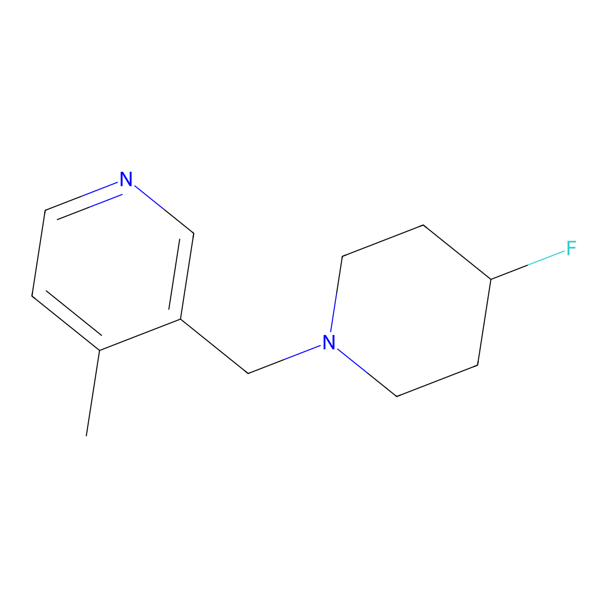 3-[(4-Fluoropiperidin-1-yl)methyl]-4-methylpyridine molecular structure, CAS 3030868-46-0