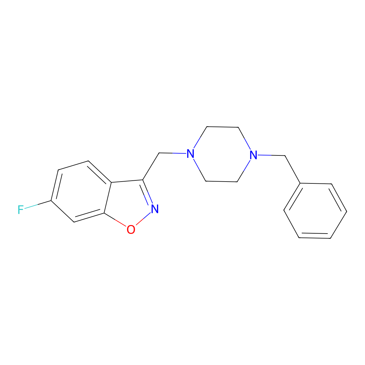 3-[(4-Benzylpiperazin-1-yl)methyl]-6-fluoro-1,2-benzoxazole molecular structure, CAS 3030868-71-1