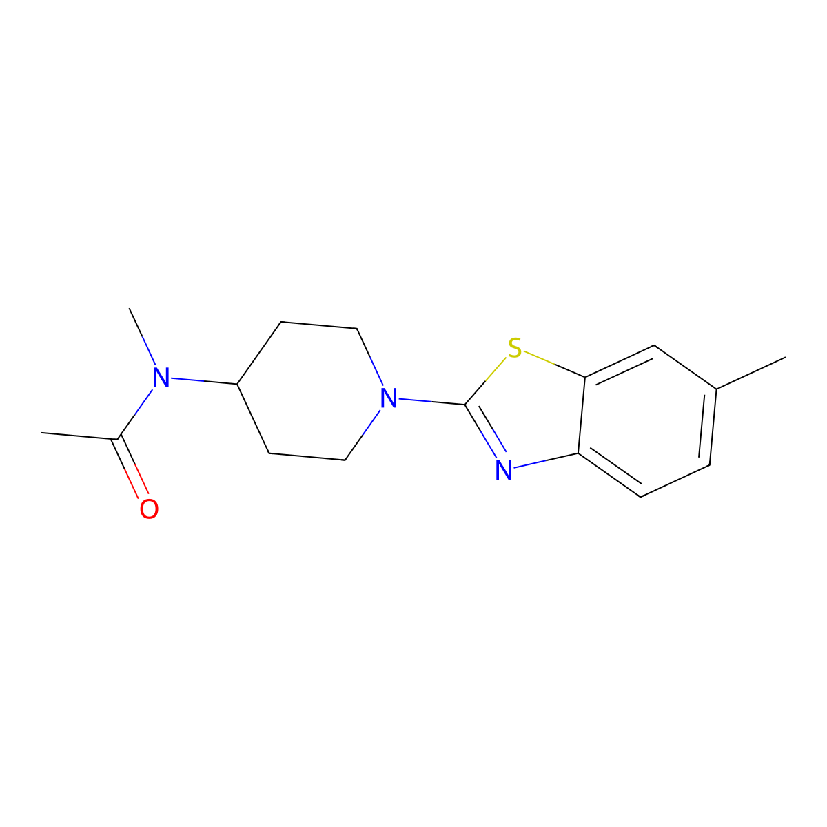 N-methyl-N-[1-(6-methyl-1,3-benzothiazol-2-yl)piperidin-4-yl]acetamide molecular structure, CAS 3030869-00-9