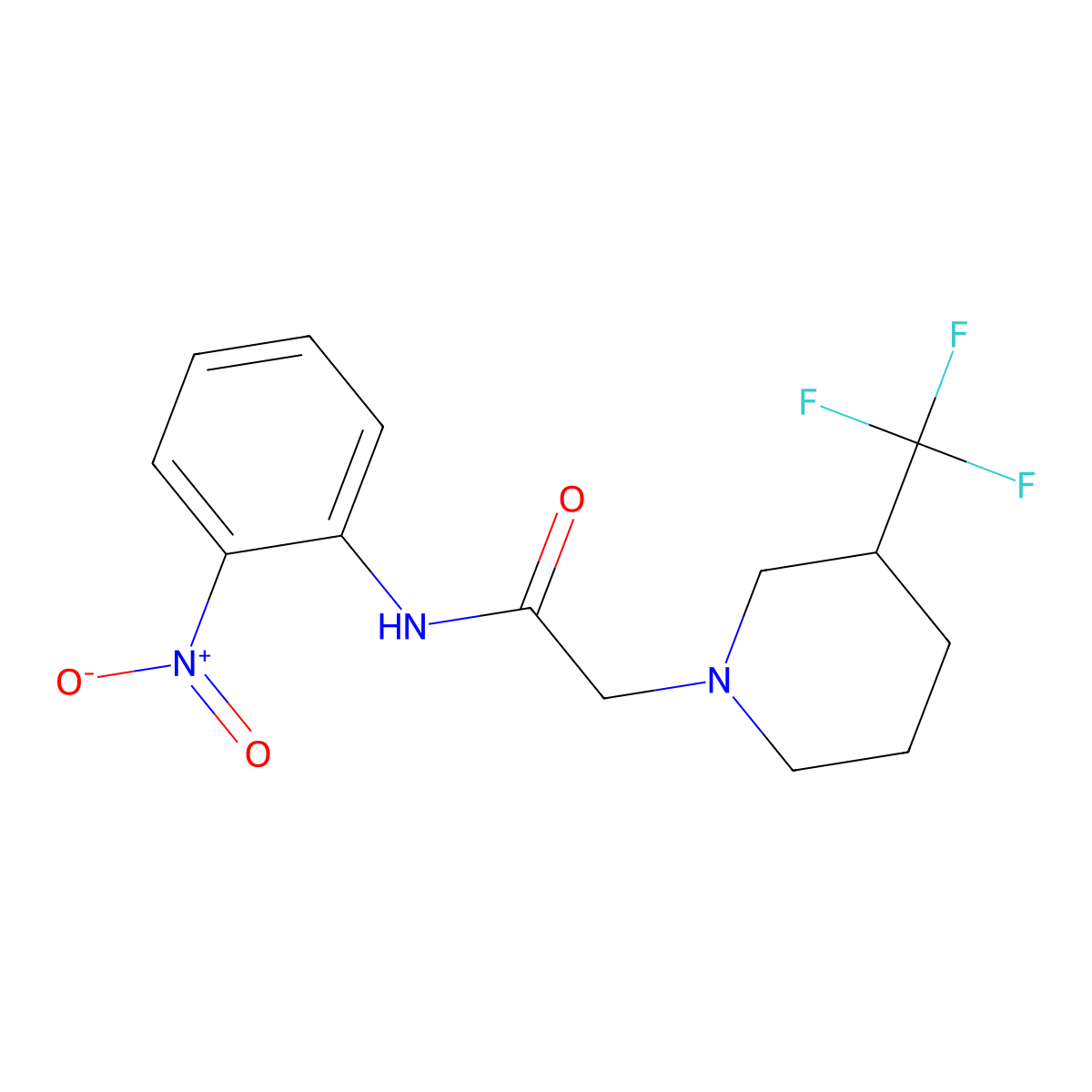 N-(2-nitrophenyl)-2-[3-(trifluoromethyl)piperidin-1-yl]acetamide molecular structure, CAS 3030869-01-0