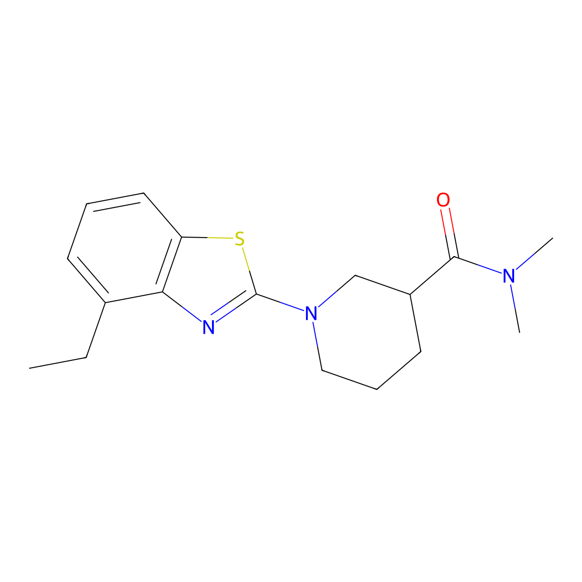1-(4-ethyl-1,3-benzothiazol-2-yl)-N,N-dimethylpiperidine-3-carboxamide molecular structure, CAS 3030869-07-6