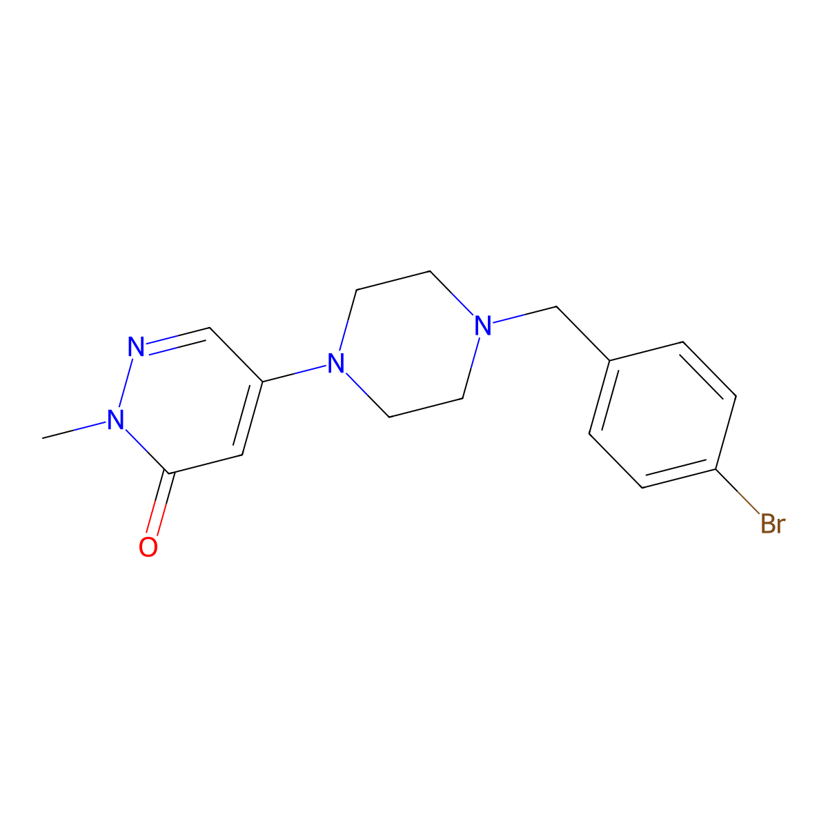 5-{4-[(4-Bromophenyl)methyl]piperazin-1-yl}-2-methyl-2,3-dihydropyridazin-3-one molecular structure, CAS 3030869-15-6