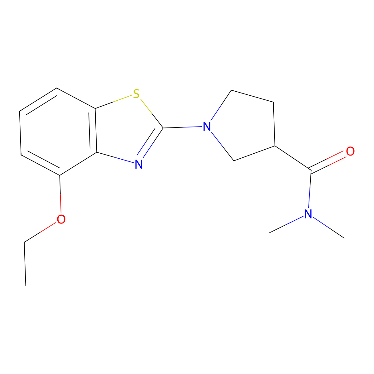 1-(4-ethoxy-1,3-benzothiazol-2-yl)-N,N-dimethylpyrrolidine-3-carboxamide molecular structure, CAS 3030869-19-0