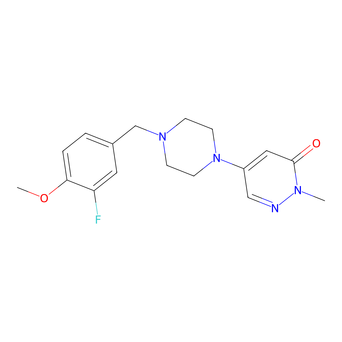 5-{4-[(3-Fluoro-4-methoxyphenyl)methyl]piperazin-1-yl}-2-methyl-2,3-dihydropyridazin-3-one molecular structure, CAS 3030869-22-5