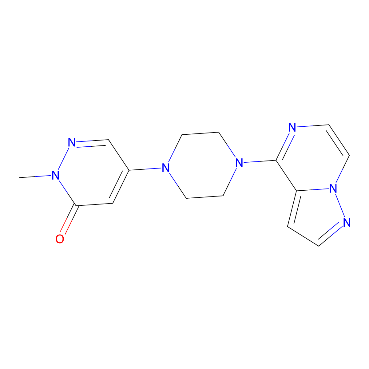 2-Methyl-5-(4-{pyrazolo[1,5-a]pyrazin-4-yl}piperazin-1-yl)-2,3-dihydropyridazin-3-one molecular structure, CAS 3030869-30-5