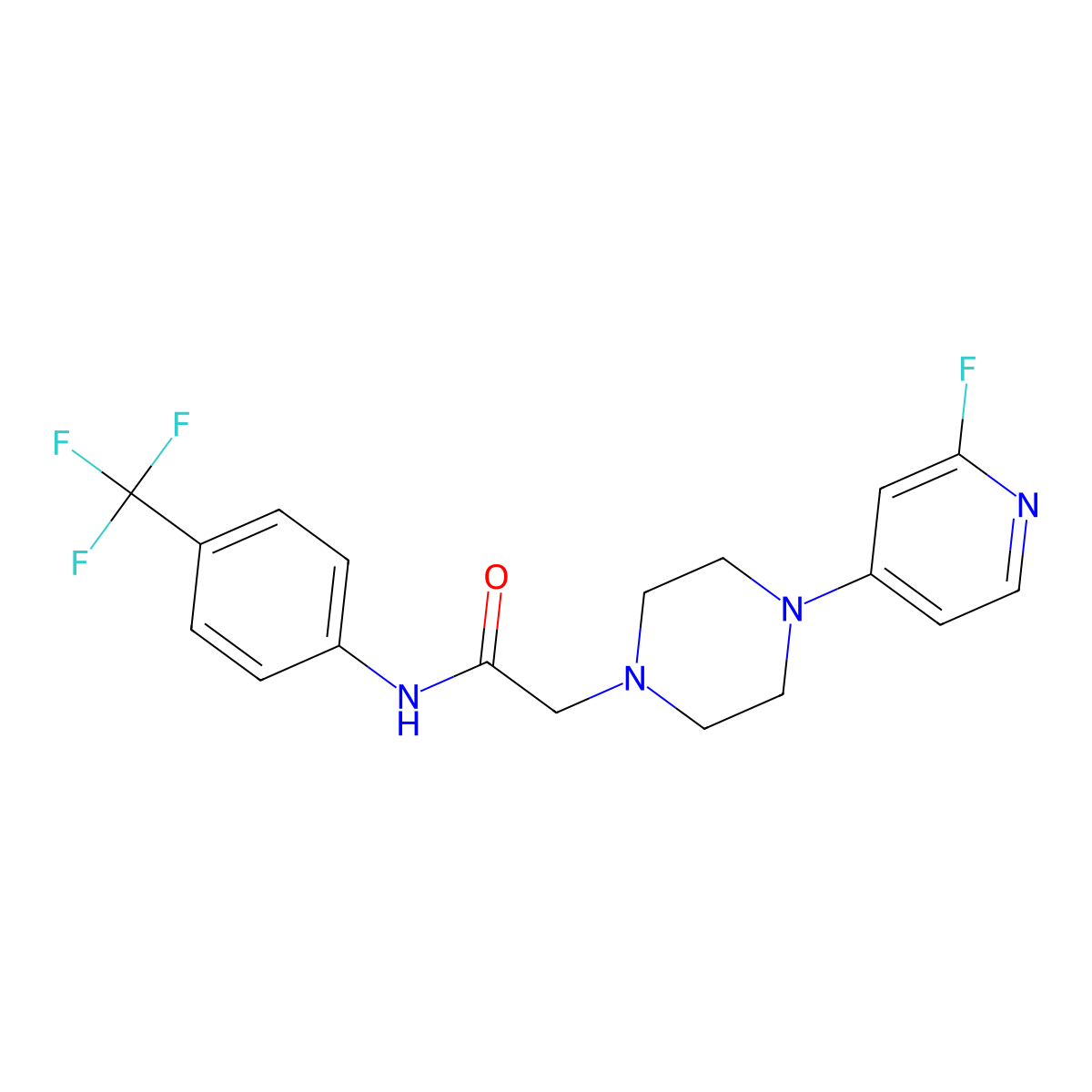2-[4-(2-fluoropyridin-4-yl)piperazin-1-yl]-N-[4-(trifluoromethyl)phenyl]acetamide molecular structure, CAS 3030869-47-4