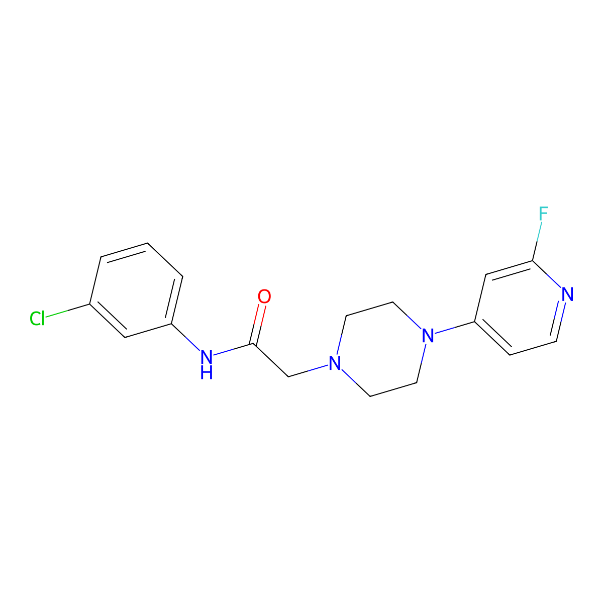 N-(3-chlorophenyl)-2-[4-(2-fluoropyridin-4-yl)piperazin-1-yl]acetamide molecular structure, CAS 3030869-64-5