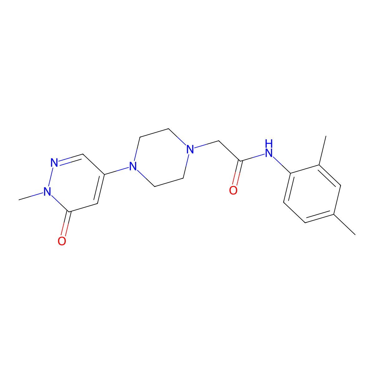 N-(2,4-dimethylphenyl)-2-[4-(1-methyl-6-oxo-1,6-dihydropyridazin-4-yl)piperazin-1-yl]acetamide molecular structure, CAS 3030869-66-7