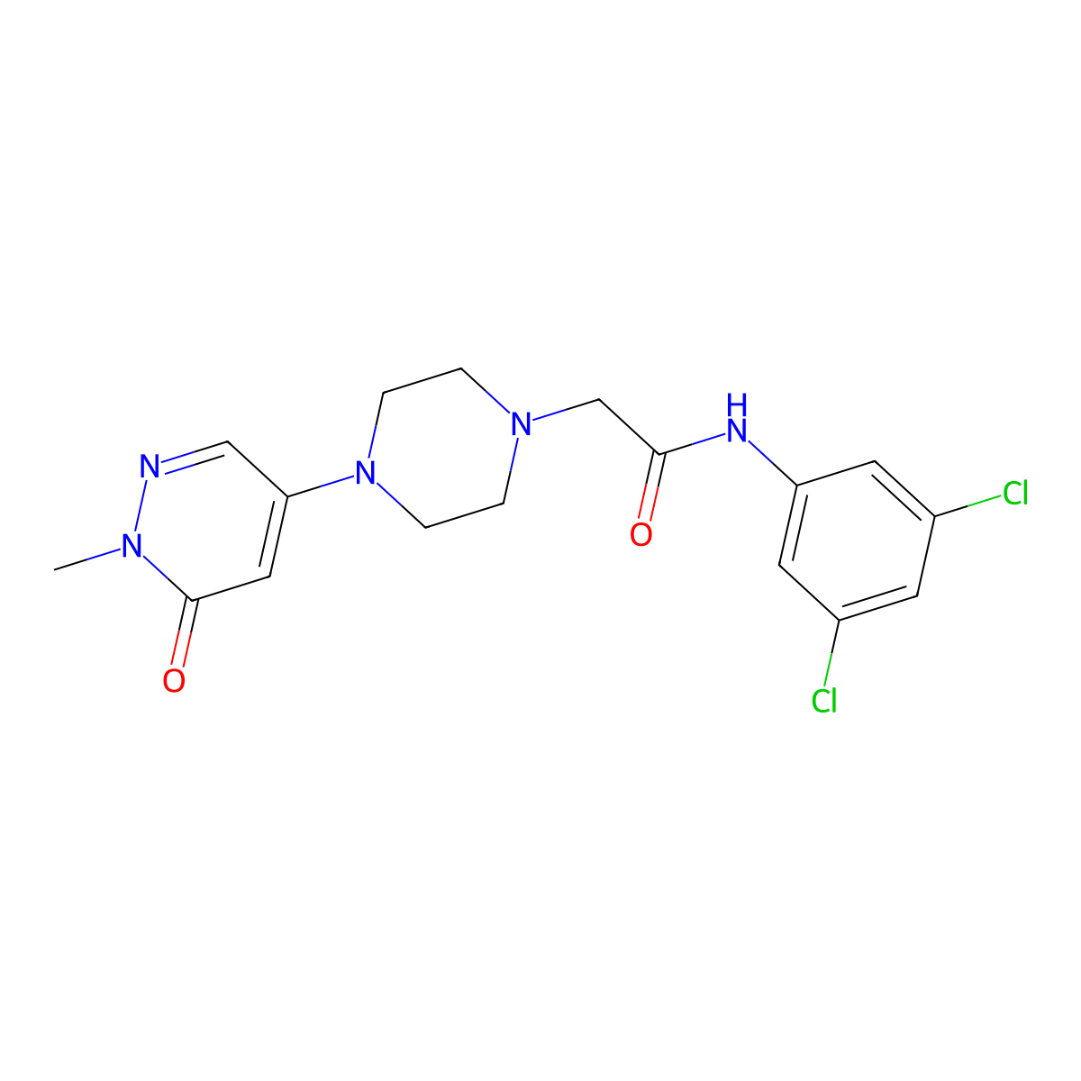 N-(3,5-dichlorophenyl)-2-[4-(1-methyl-6-oxo-1,6-dihydropyridazin-4-yl)piperazin-1-yl]acetamide molecular structure, CAS 3030869-95-2