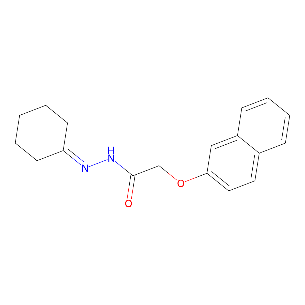 N'-Cyclohexylidene-2-(2-naphthyloxy)acetohydrazide molecular structure, CAS 303087-84-5