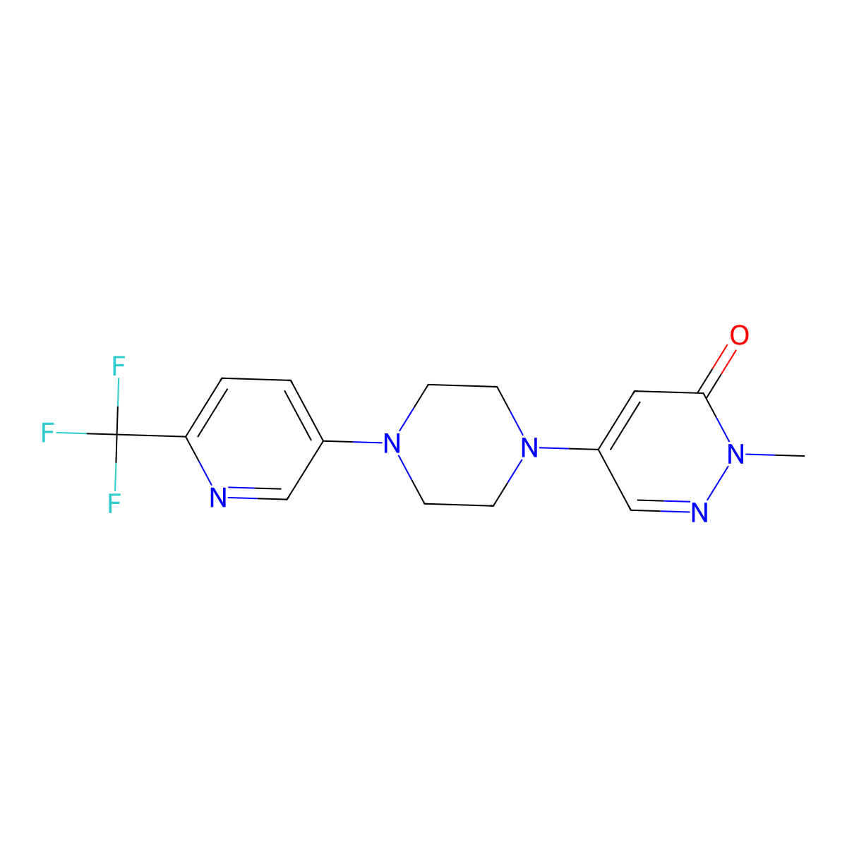 2-Methyl-5-{4-[6-(trifluoromethyl)pyridin-3-yl]piperazin-1-yl}-2,3-dihydropyridazin-3-one molecular structure, CAS 3030870-01-7