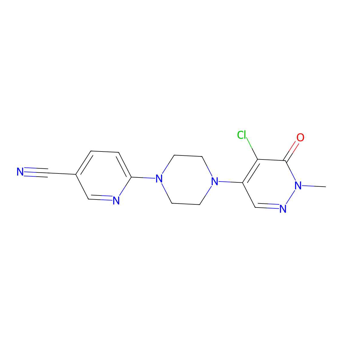 6-[4-(5-Chloro-1-methyl-6-oxo-1,6-dihydropyridazin-4-yl)piperazin-1-yl]pyridine-3-carbonitrile molecular structure, CAS 3030870-03-9
