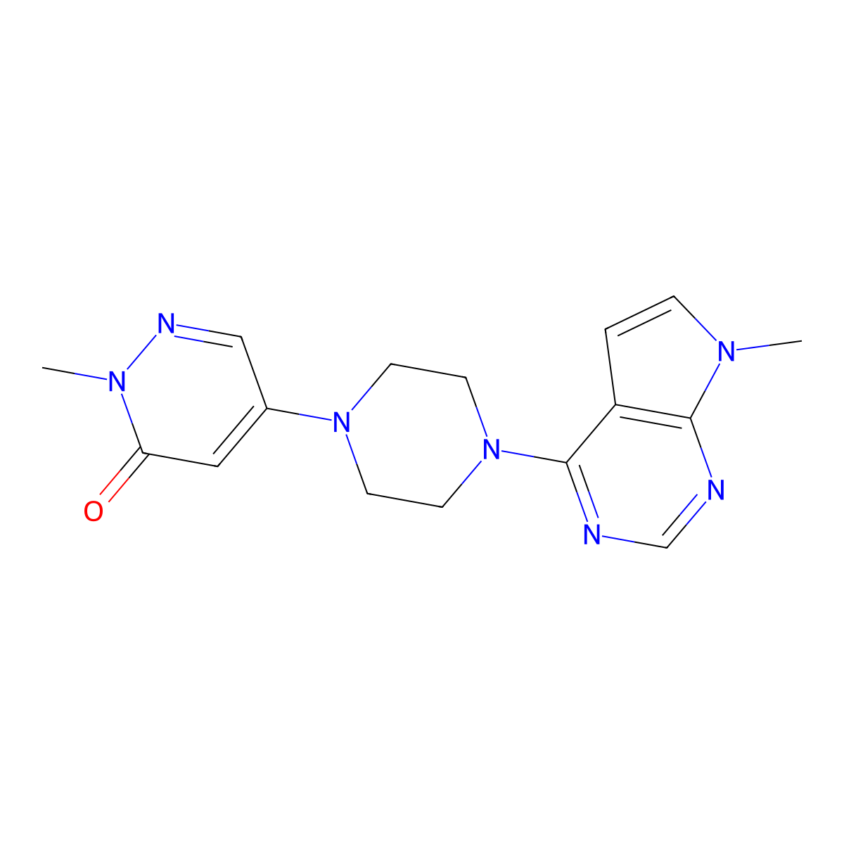 2-methyl-5-(4-{7-methyl-7H-pyrrolo[2,3-d]pyrimidin-4-yl}piperazin-1-yl)-2,3-dihydropyridazin-3-one molecular structure, CAS 3030870-15-3