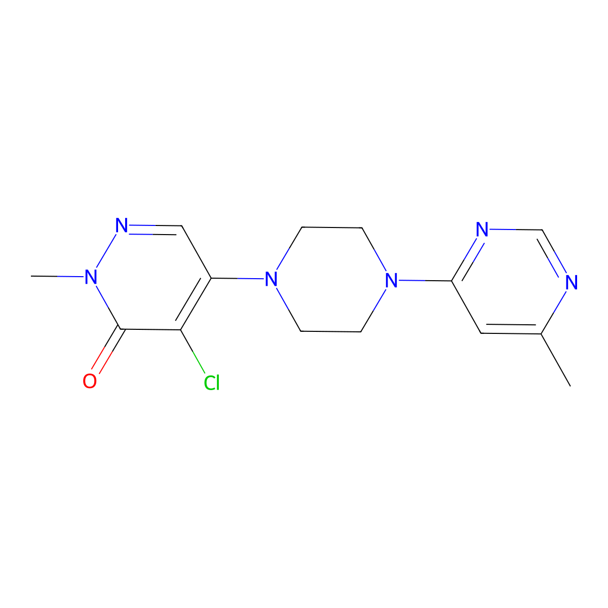 4-Chloro-2-methyl-5-[4-(6-methylpyrimidin-4-yl)piperazin-1-yl]-2,3-dihydropyridazin-3-one molecular structure, CAS 3030870-35-7