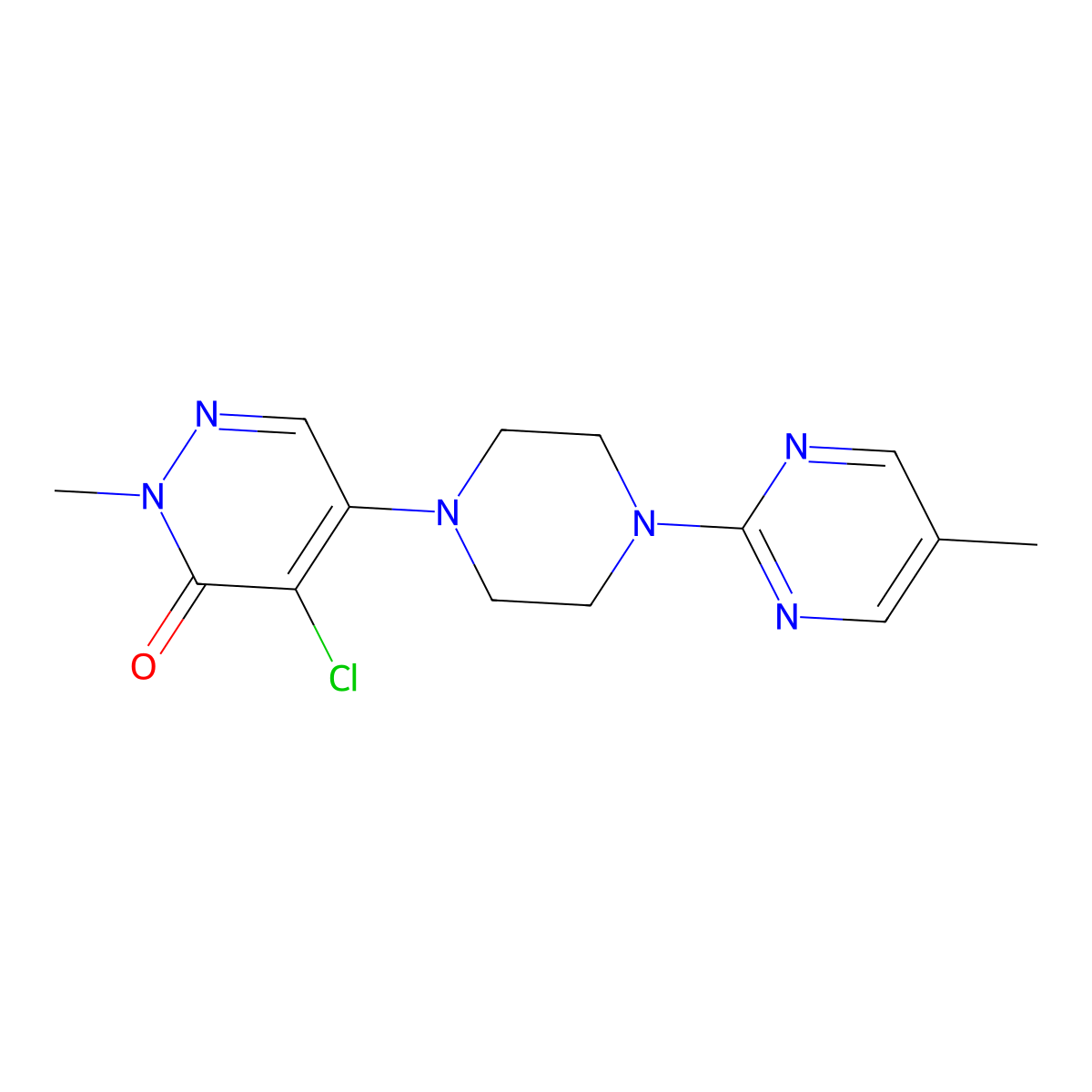4-Chloro-2-methyl-5-[4-(5-methylpyrimidin-2-yl)piperazin-1-yl]pyridazin-3-one molecular structure, CAS 3030870-44-8