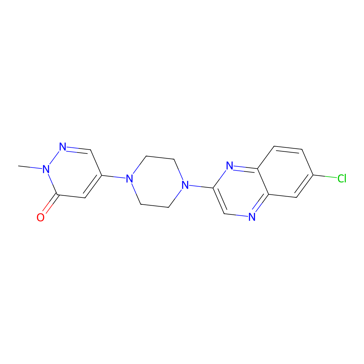 5-[4-(6-Chloroquinoxalin-2-yl)piperazin-1-yl]-2-methyl-2,3-dihydropyridazin-3-one molecular structure, CAS 3030870-53-9