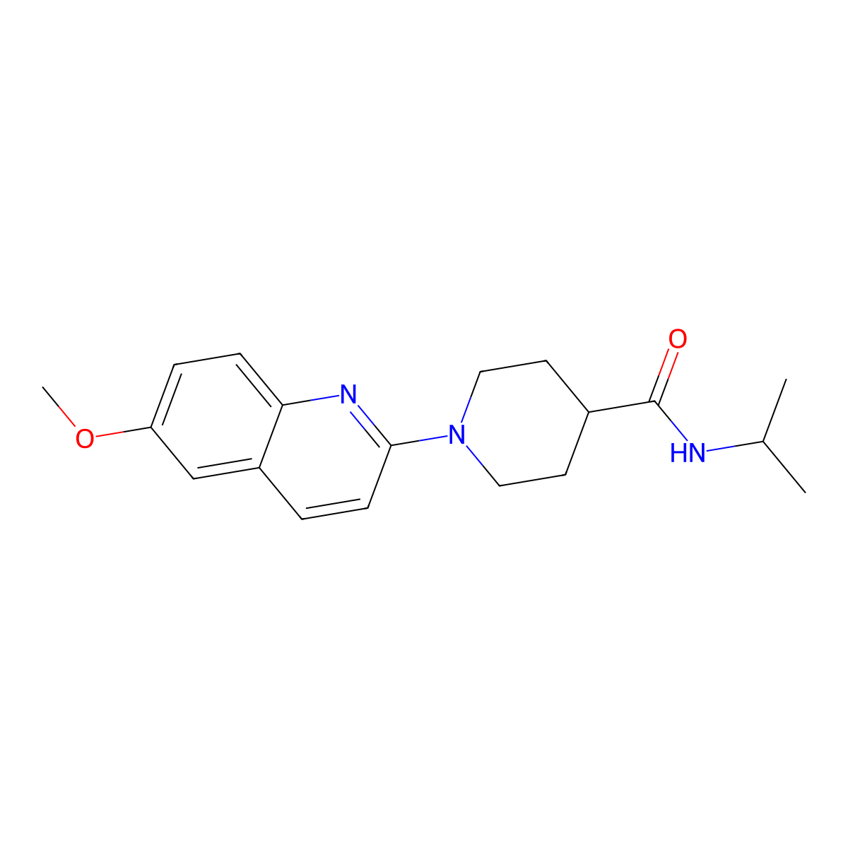 1-(6-methoxyquinolin-2-yl)-N-(propan-2-yl)piperidine-4-carboxamide molecular structure, CAS 3030870-70-0