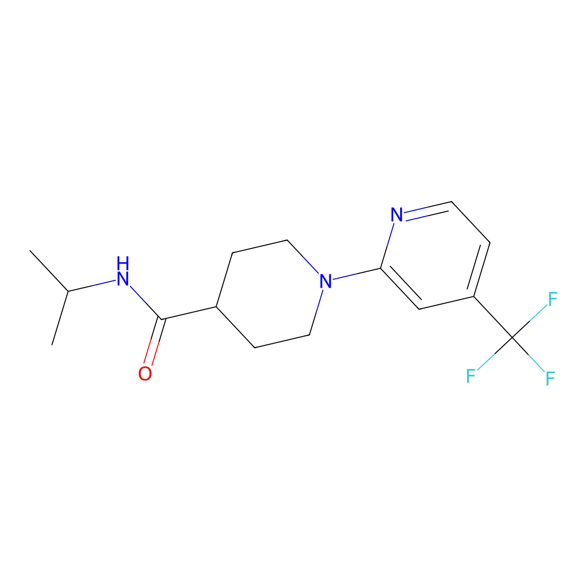 N-(propan-2-yl)-1-[4-(trifluoromethyl)pyridin-2-yl]piperidine-4-carboxamide molecular structure, CAS 3030870-79-9