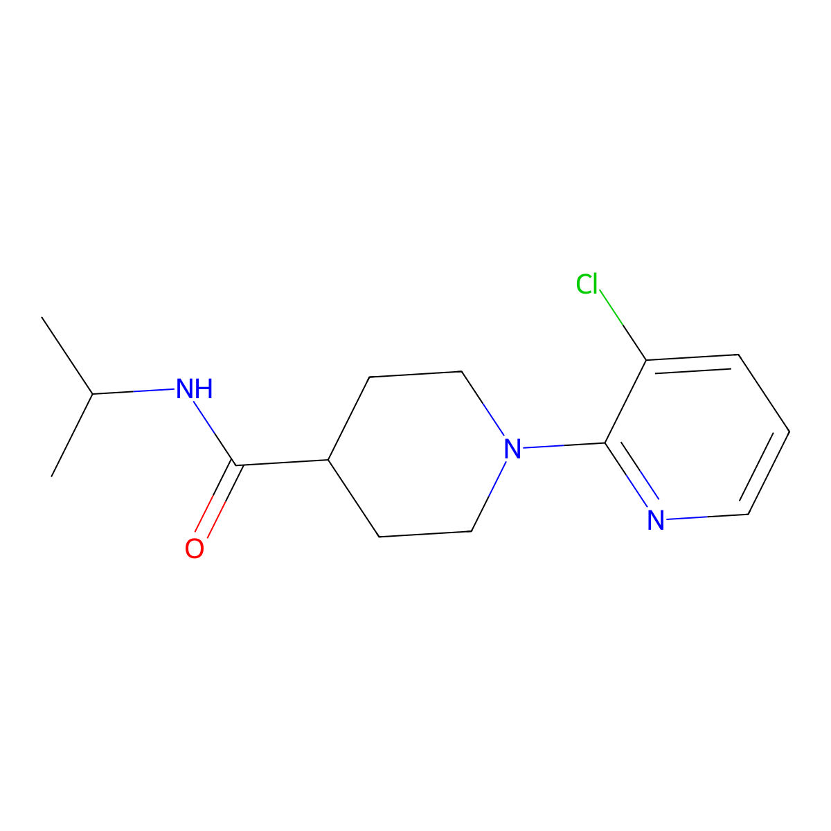 1-(3-chloropyridin-2-yl)-N-(propan-2-yl)piperidine-4-carboxamide molecular structure, CAS 3030870-83-5