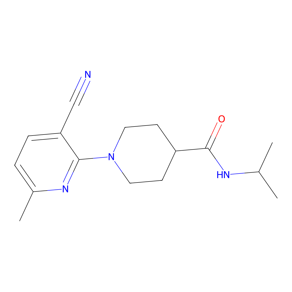 1-(3-cyano-6-methylpyridin-2-yl)-N-(propan-2-yl)piperidine-4-carboxamide molecular structure, CAS 3030870-87-9
