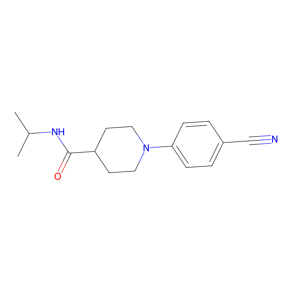 1-(4-cyanophenyl)-N-(propan-2-yl)piperidine-4-carboxamide molecular structure, CAS 3030870-96-0