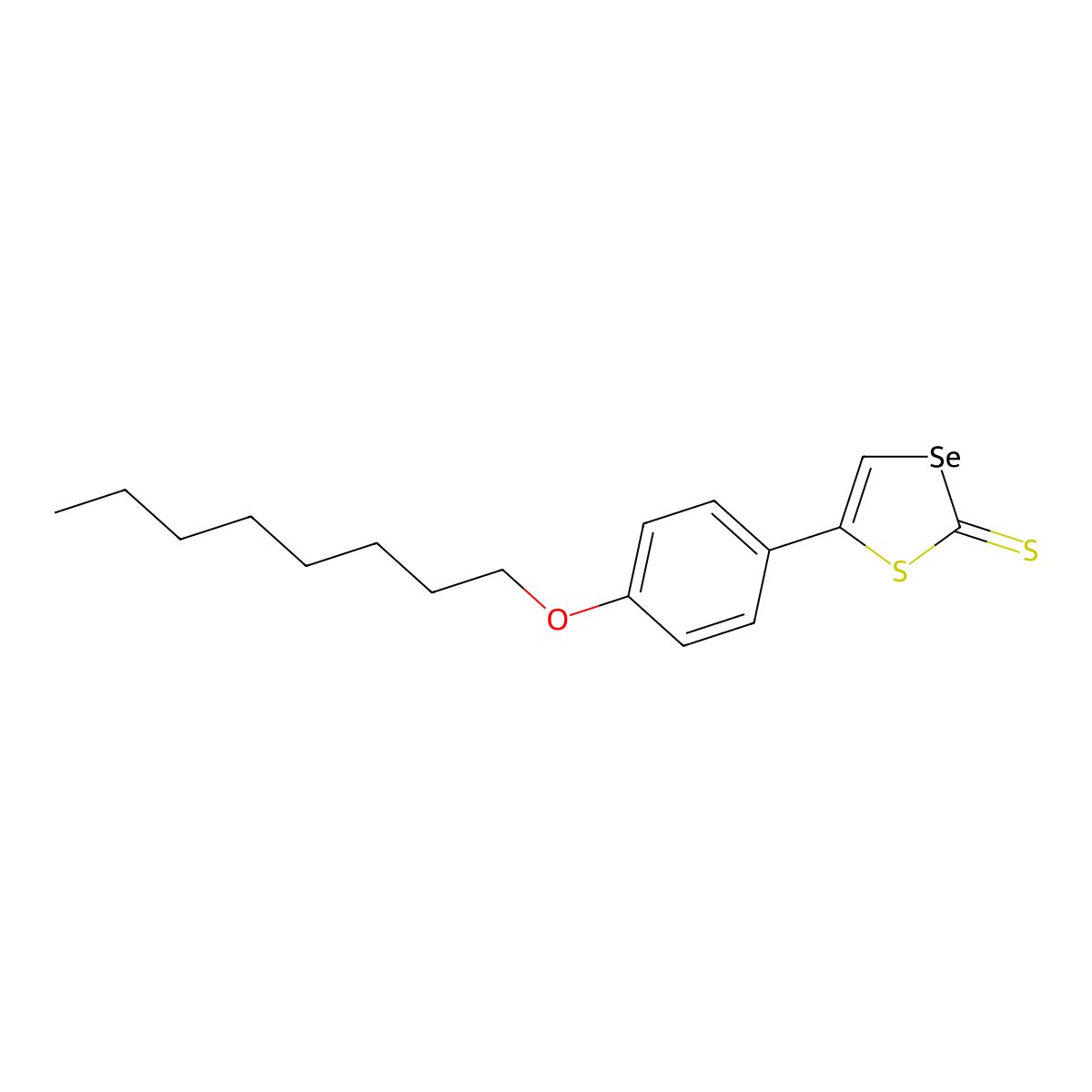 5-(4-(Octyloxy)phenyl)-1,3-thiaselenole-2-thione molecular structure, CAS 303089-16-9