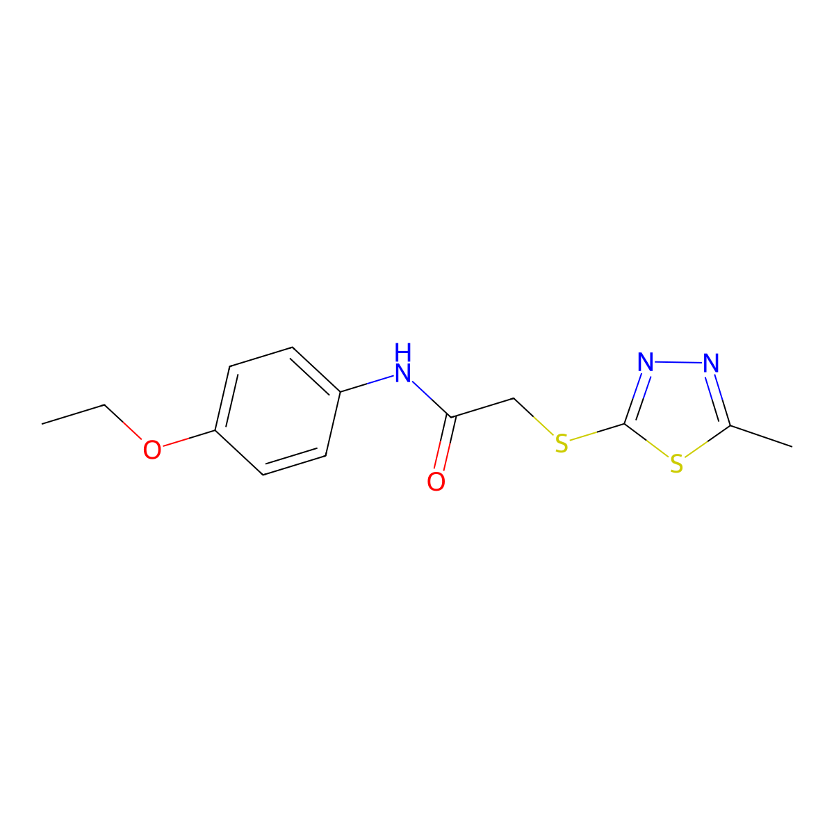 N-(4-Ethoxyphenyl)-2-((5-methyl-1,3,4-thiadiazol-2-YL)thio)acetamide molecular structure, CAS 303090-82-6