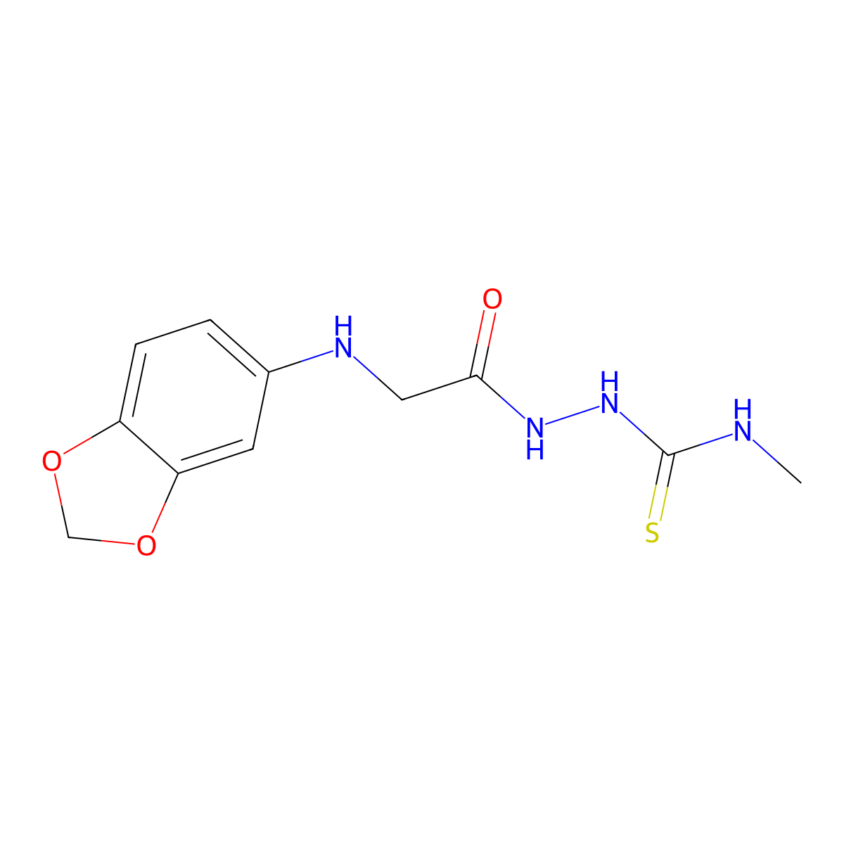 2-((1,3-Benzodioxol-5-ylamino)acetyl)-N-methylhydrazinecarbothioamide molecular structure, CAS 303090-88-2
