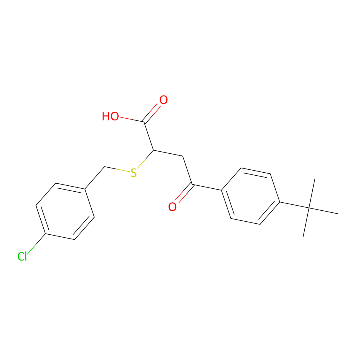 4-[4-(Tert-butyl)phenyl]-2-[(4-chlorobenzyl)sulfanyl]-4-oxobutanoic acid molecular structure, CAS 303090-93-9